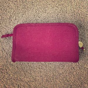 NWOT Shimmery Cranberry Colored Makeup Bag